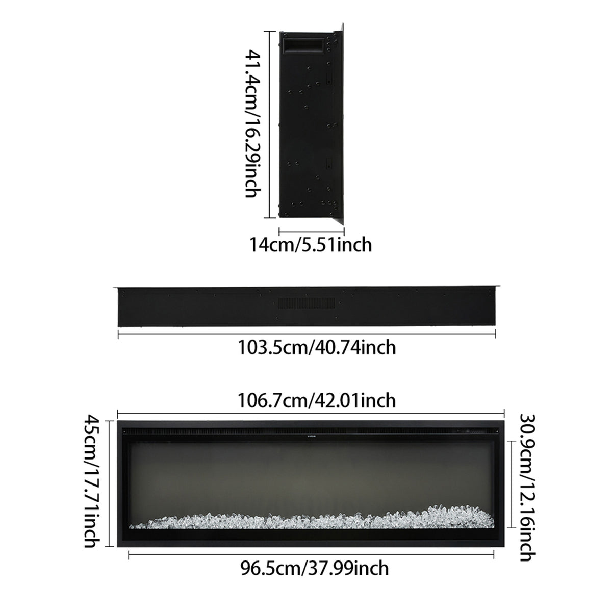 42 Inch Electrical Fireplace with Remote
