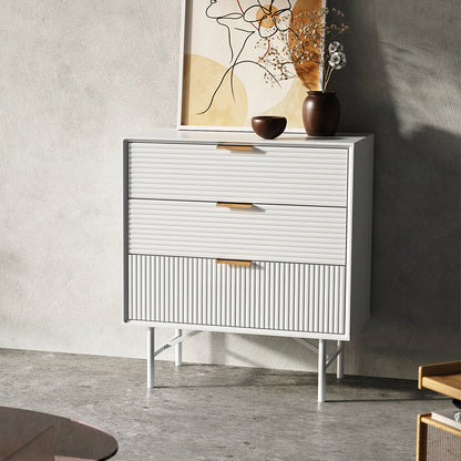 3-Tier Bedroom Striped Storage Cabinet