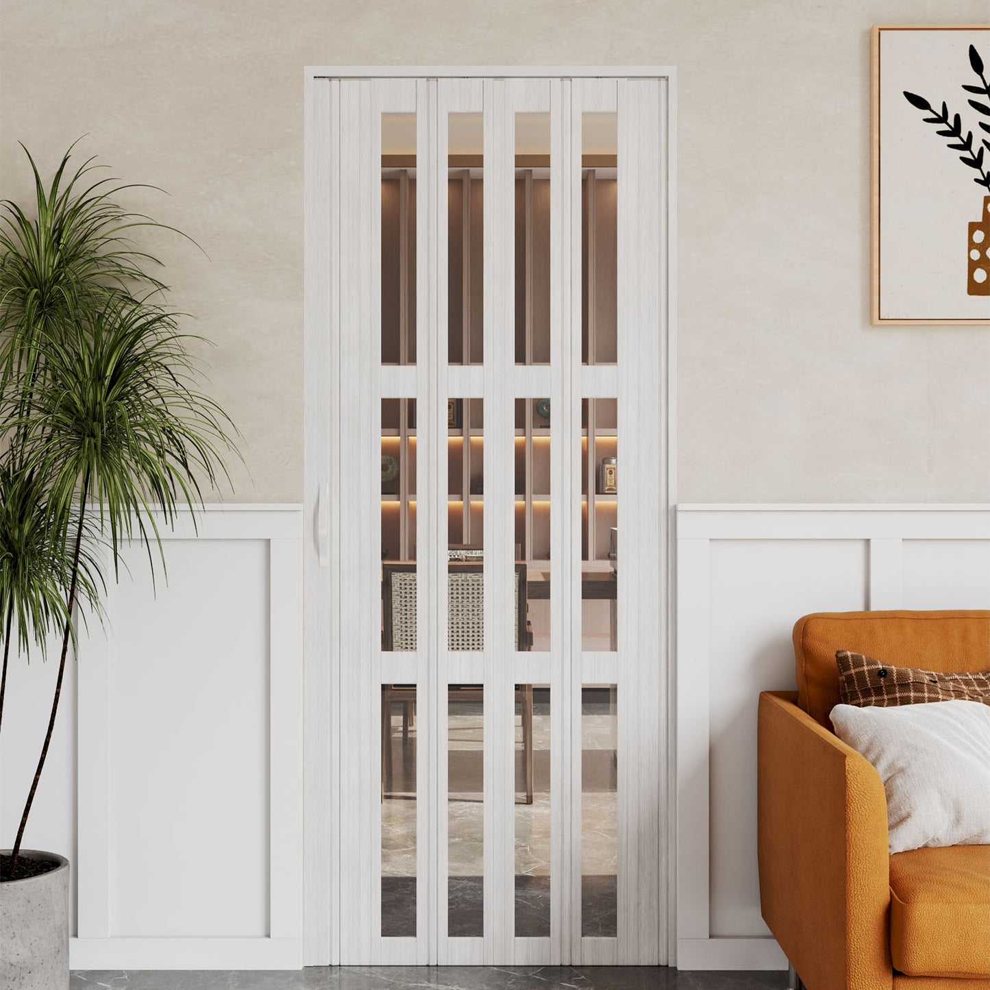 Transparent Windows PVC Folding Door