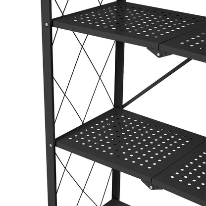 5-Tier Foldable Metal Storage Shelf with Casters