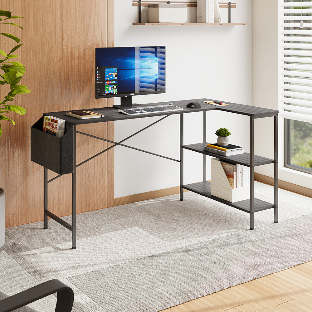 L-Shaped Office Desk with Storage Bag