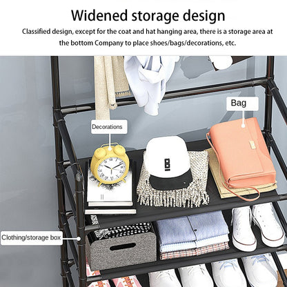 Entryway 4 Tier Shoe Rack with Coat Hanger