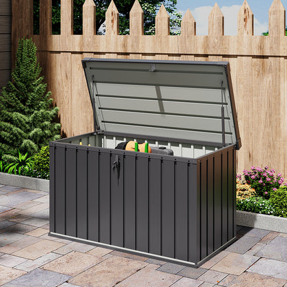 400L Metal Outdoor Storage Box with Lockable Lid