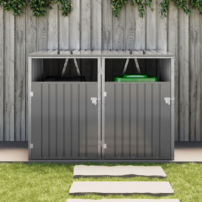 5x4 FT Metal Double Bin Storage Shed