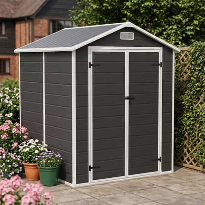 6x6 FT Outdoor Garden Plastic Storage Shed