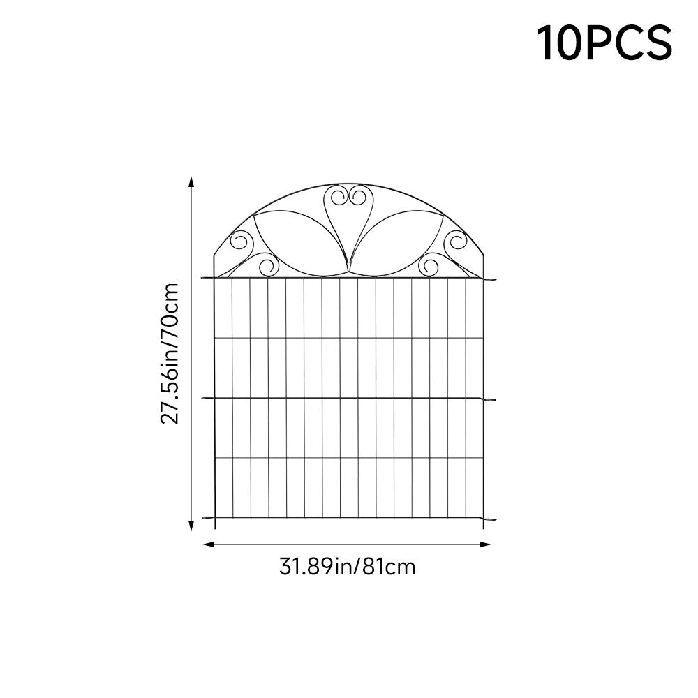 10-Pack Decorative Metal Garden Border Fence Panels