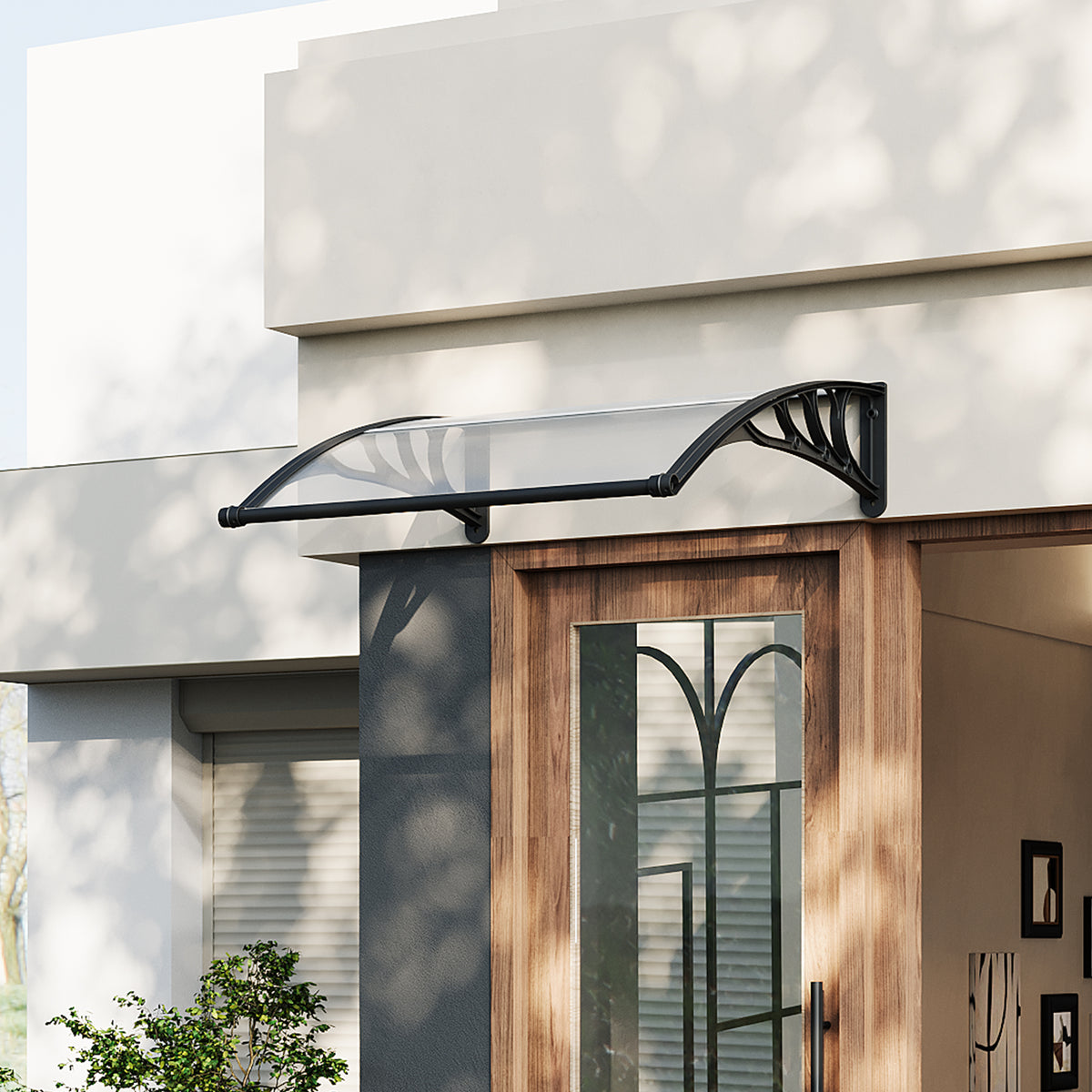 Transparent Outdoor Door Canopy Window Awning with Drainage Channel