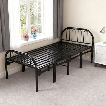 Metal Folding Bed Frame With Secure Buckle Design
