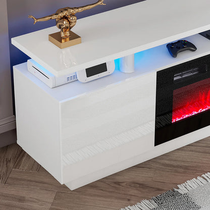 Recessed Electric Fireplace TV Stand with Remote Control
