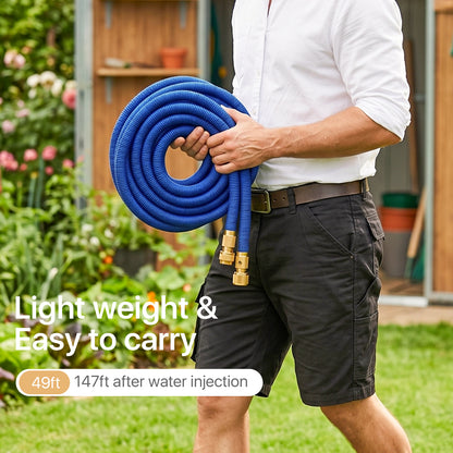 Expandable Garden Hose with Solid Brass Fittings