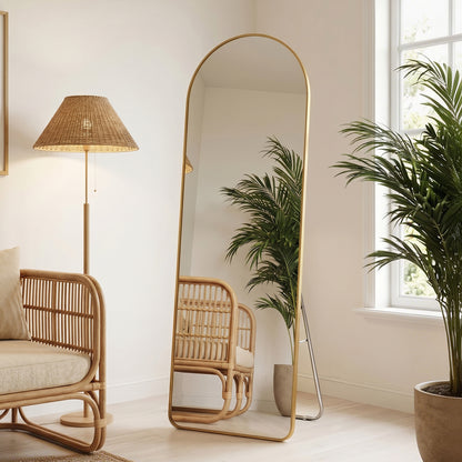 Modern Arched Metal Floor Mirror