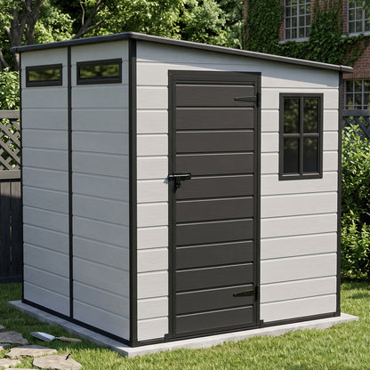 6x6 FT Outdoor Garden Plastic Storage Shed