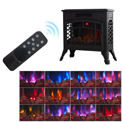 Freestanding Electric Fireplace Heater with Remote Control