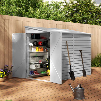 4.6x9FT Wide Outdoor Lockable Steel Storage Shed