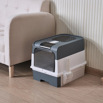 Fully Enclosed Cat Litter Box with UV Sterilization