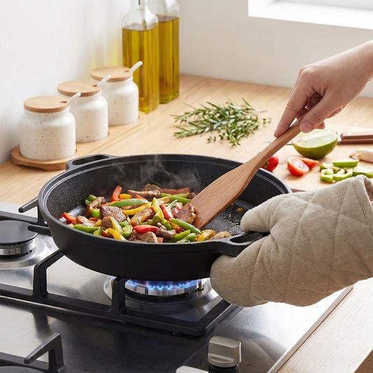 Deep Pre-Seasoned Cast Iron Skillet with Dual Handles