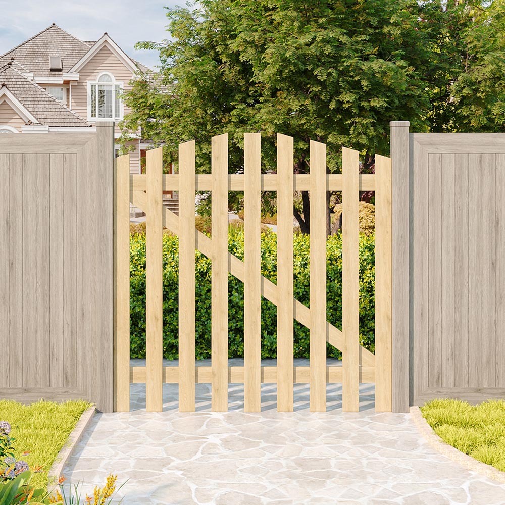 120x120cm Outdoor Wooden Garden Gate Fence Door