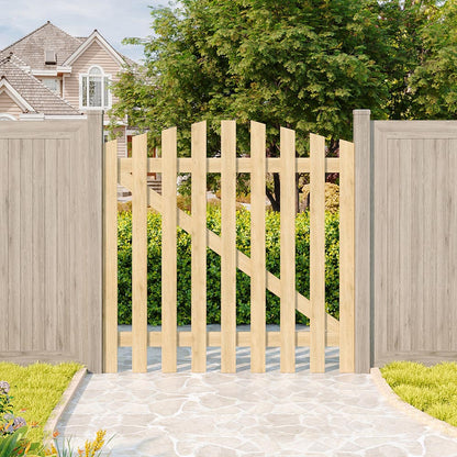 120x120cm Outdoor Wooden Garden Gate Fence Door