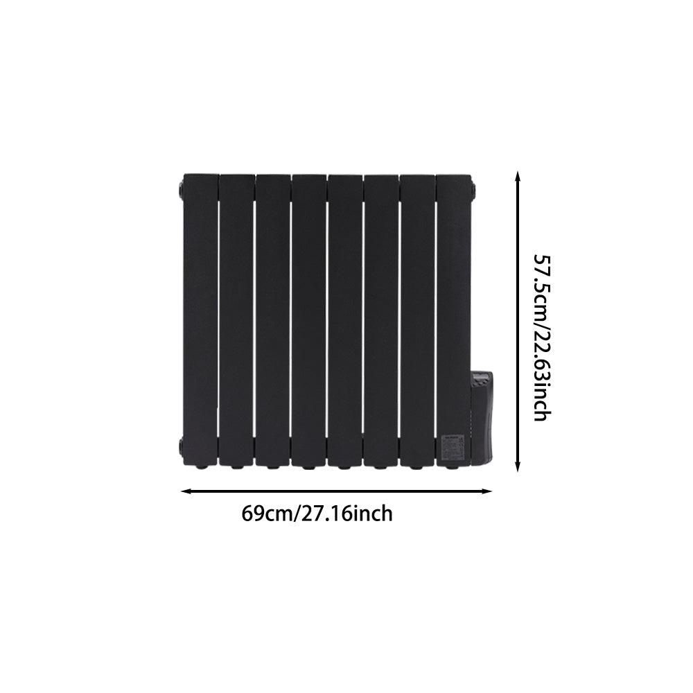 Black 900W Electric Oil Filled Radiator Space Heater with LED Screen