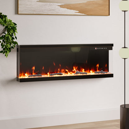 Recessed and Freestanding Electric Fireplace with Remote Control
