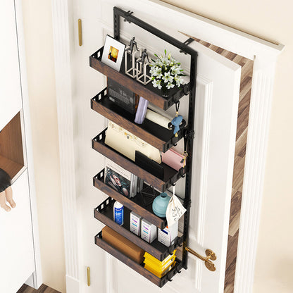 Steel and Wood Over-the-Door Kitchen Pantry Organizer