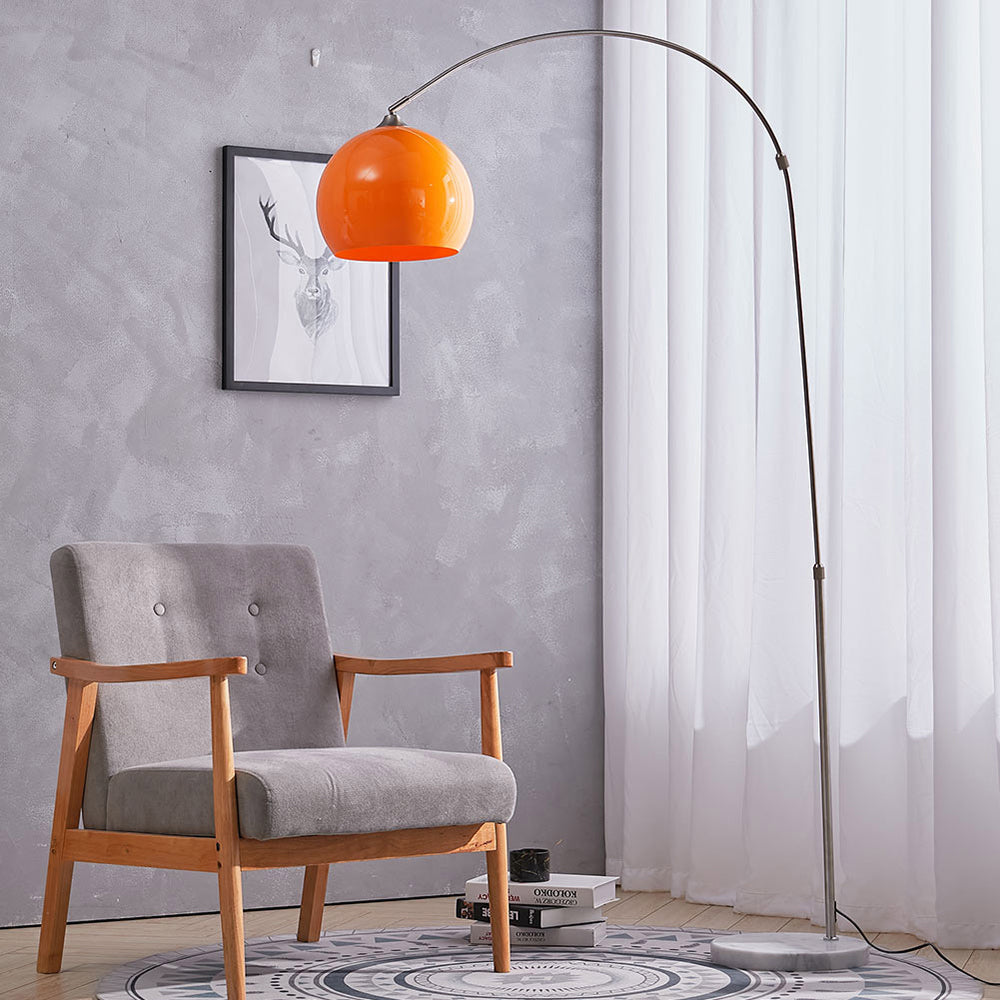Modern Arched Floor Lamp with Marble Base