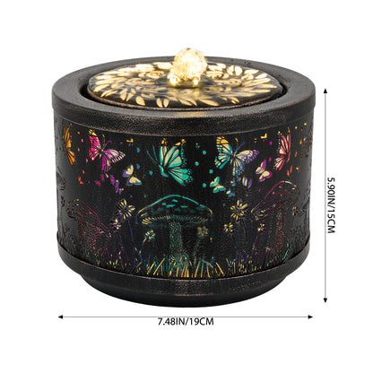 Creative Forest Butterfly Design Metal Tabletop Fountain with Light