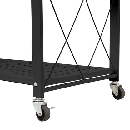 5-Tier Foldable Metal Storage Shelf with Casters