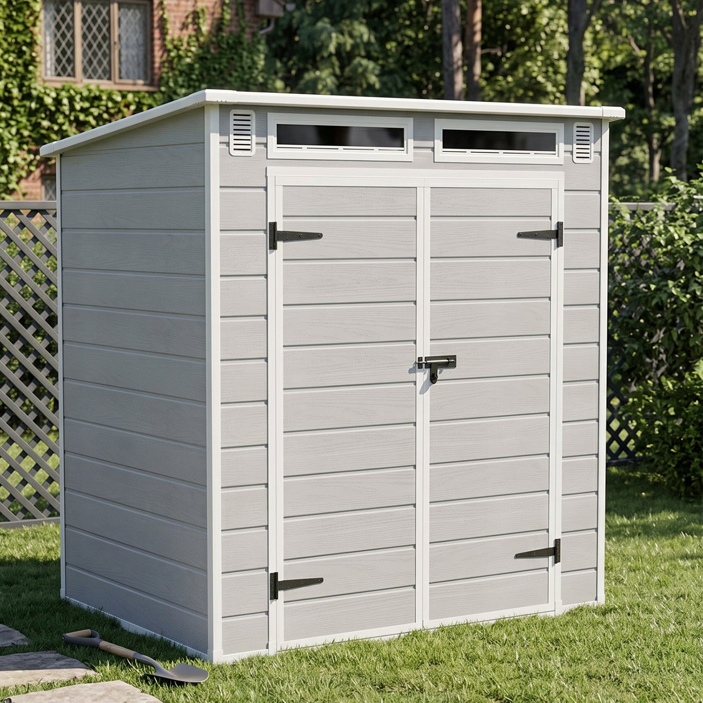 6 x 4FT Outdoor Garden Pent Roof Tool Storage Shed