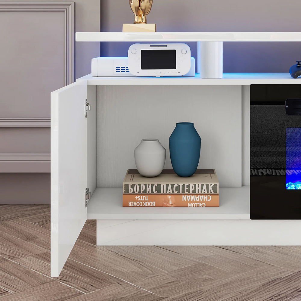 Recessed Electric Fireplace TV Stand with Remote Control