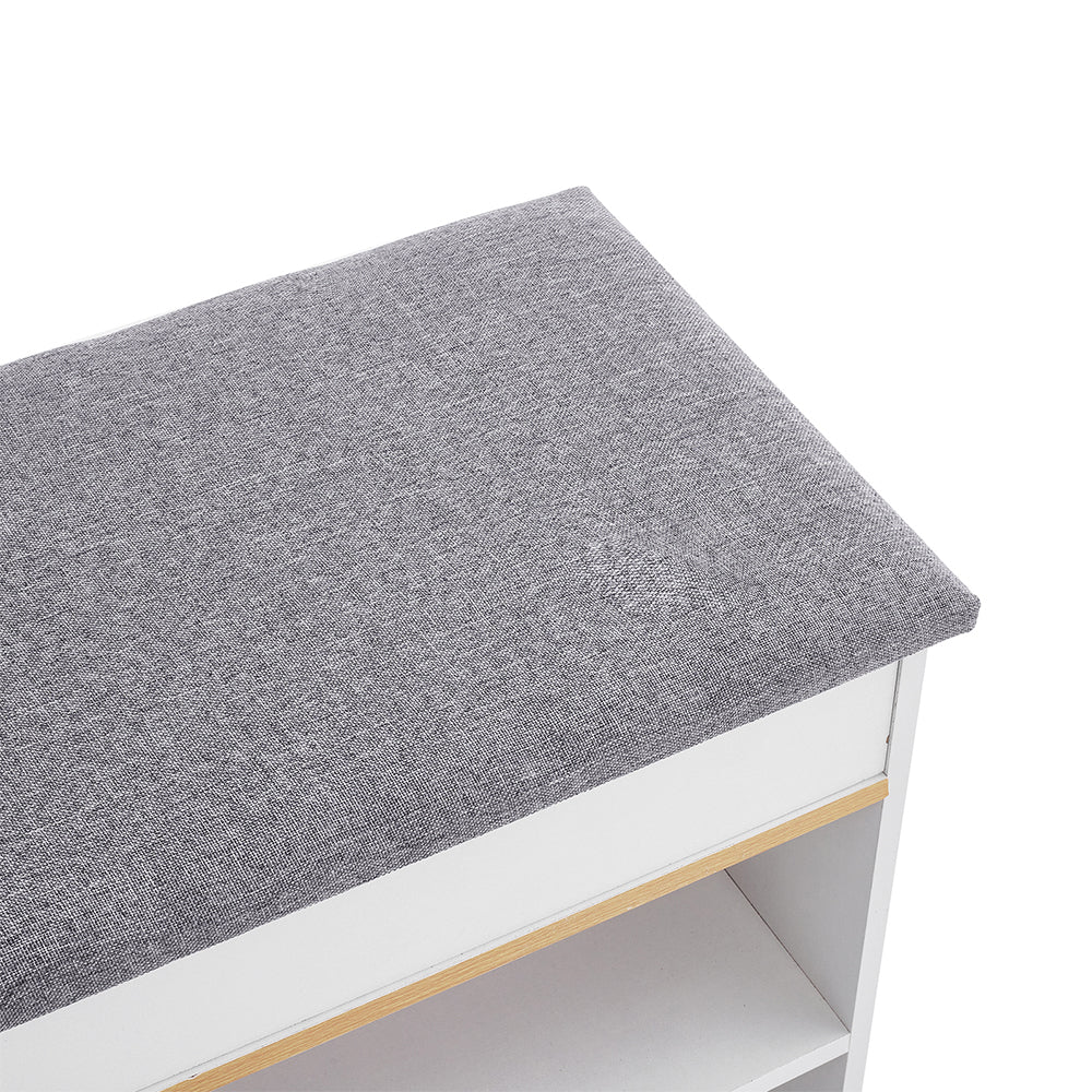 3-Tier Shoe Storage Bench with Padded Seat
