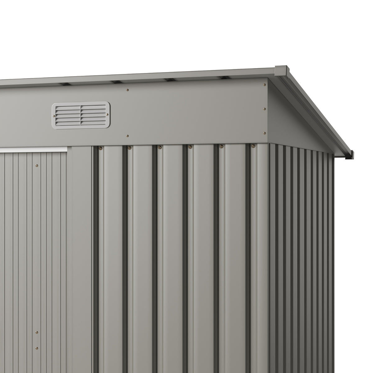 8 x 4 ft Metal Garden Storage Shed with Pent Roof & Lockable Double Doors