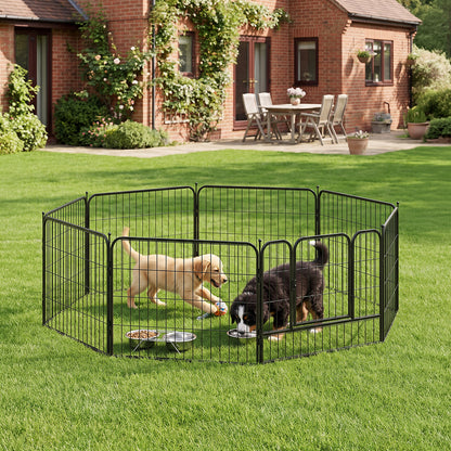 8-Panel Metal Pet Playpen with Gate