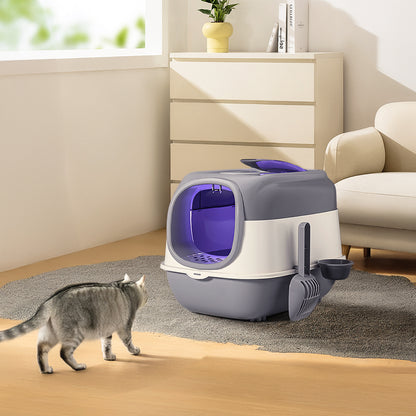 Large Enclosed Cat Litter Box with UV Sterilizer Lamp