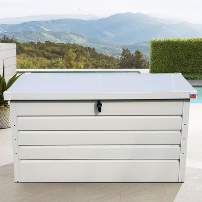 350L Metal Lockable Garden Storage Box Patio Waterproof Box
