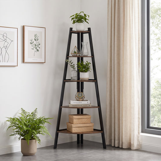 5-Tier Vintage Ladder Corner Shelf