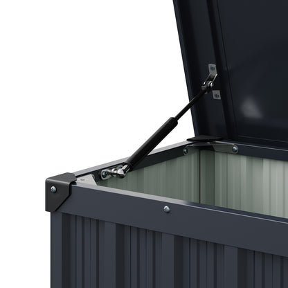 550L Metal Garden Storage Box with Wheels & Lockable Lid