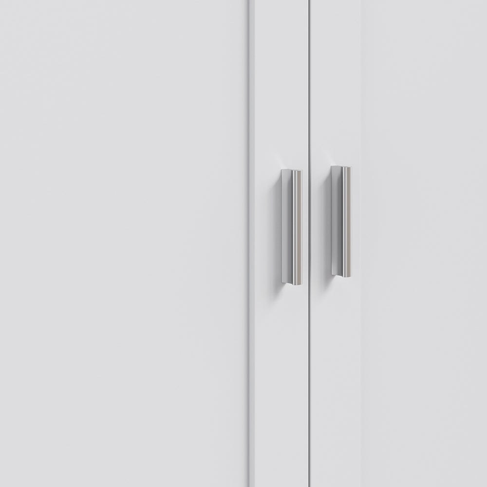Modern Double-Door Wardrobe with Drawer & Hanging Rail