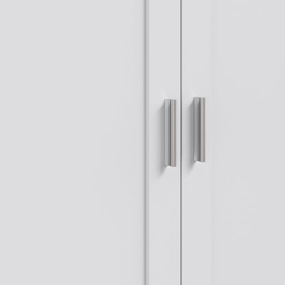 Modern Double-Door Wardrobe with Drawer & Hanging Rail
