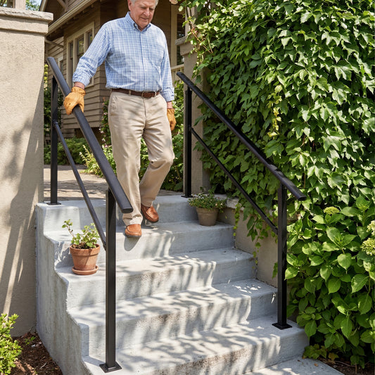 Outdoor Carbon Steel Step Handrail Railing Kit
