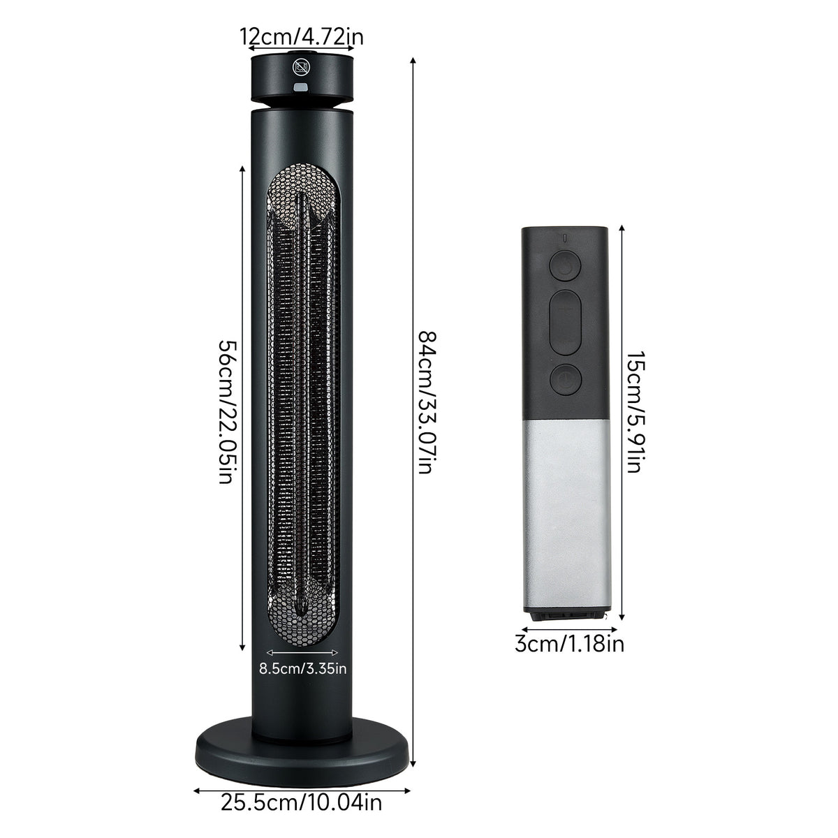 2000W Freestanding Infrared Patio Heater with Remote Control IP45 Rated