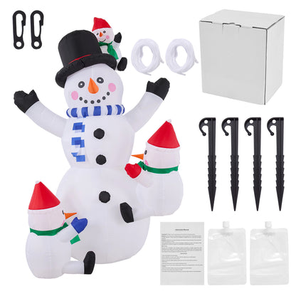 2.1m Christmas Inflatable Snowman Family with LED Lights