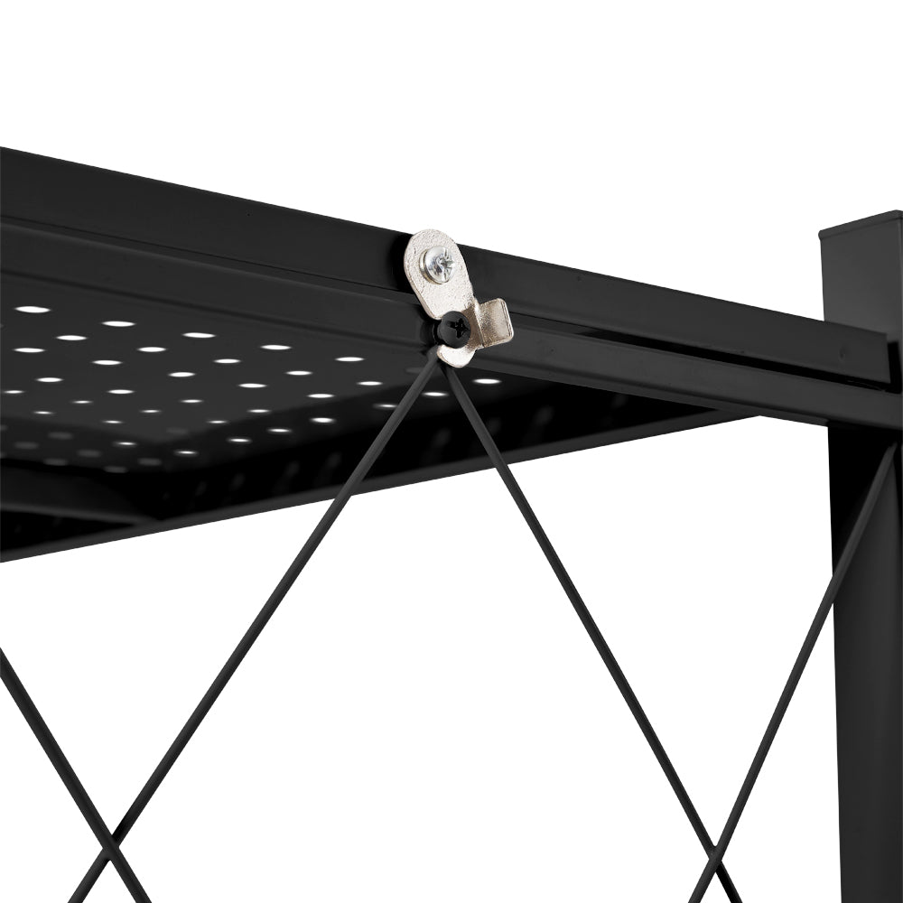 5-Tier Foldable Metal Storage Shelf with Casters