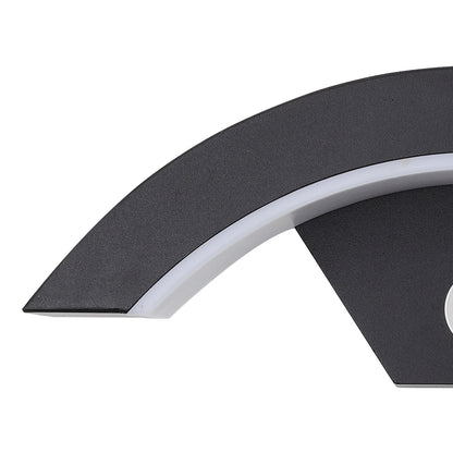 Modern Black LED Curved Induction Wall Light for Outdoor