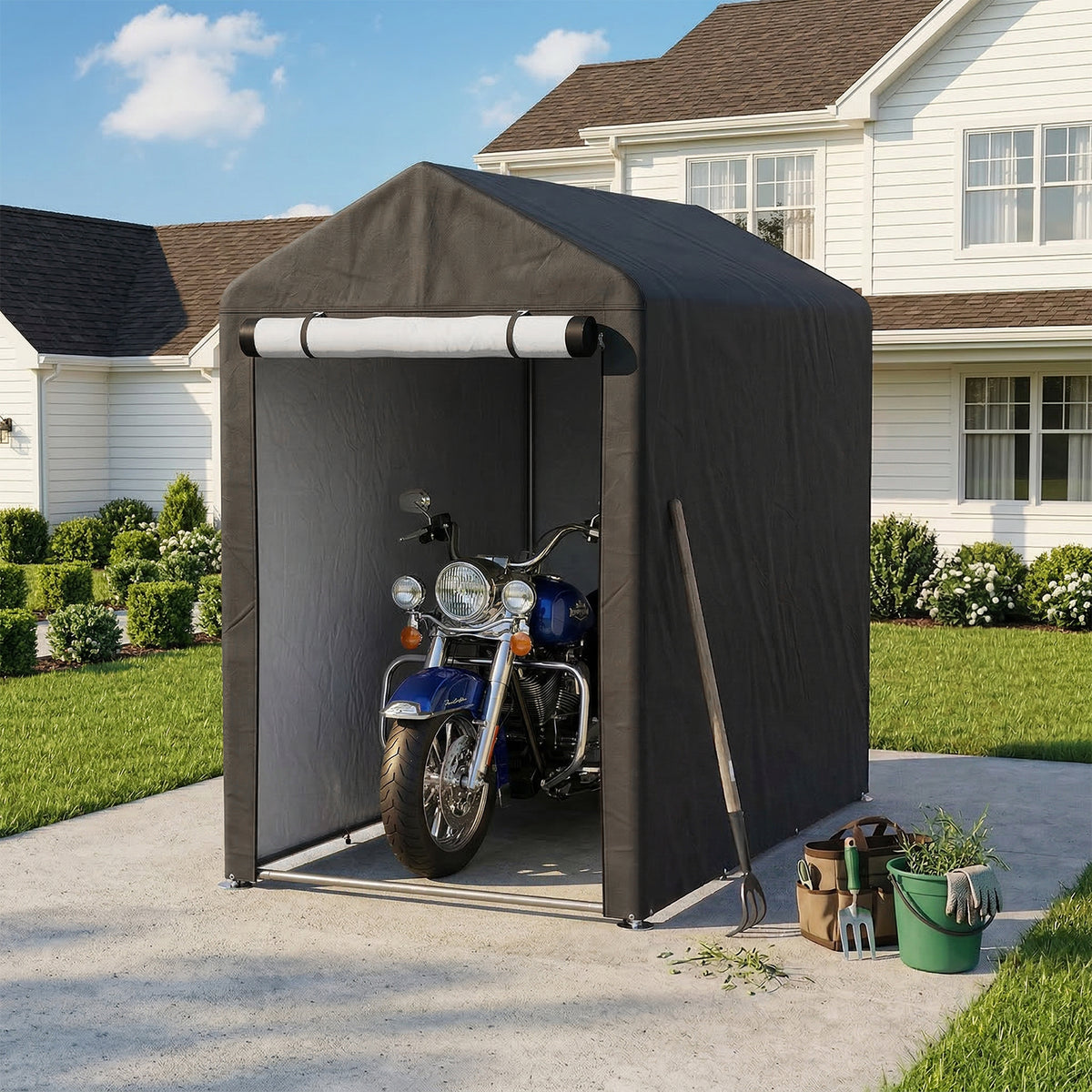 3 x 5 ft Portable Garden Storage Shelter with Roll-Up Door