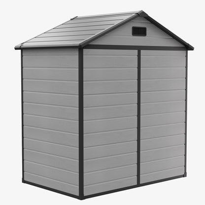 6x4FT Outdoor Aluminum & PP Storage Shed