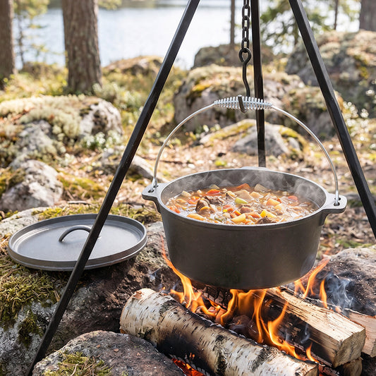 4.5L Cast Iron Camp Dutch Oven with Lid