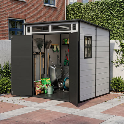 6 x 6FT Outdoor Garden Pent Roof Tool Storage Shed