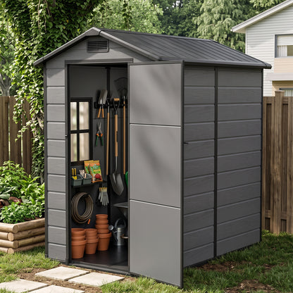 4x6 FT Outdoor Garden Plastic Storage Shed