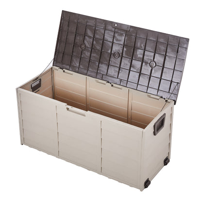 290L Outdoor Storage Deck Box with Wheels